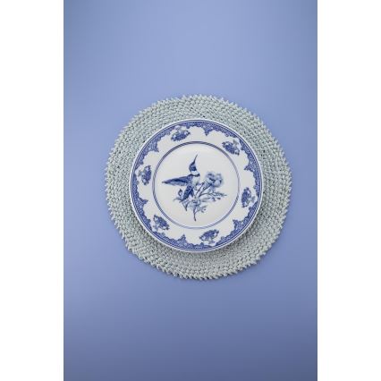 26-dielna jedálenská sada, biela/modrá, porcelán