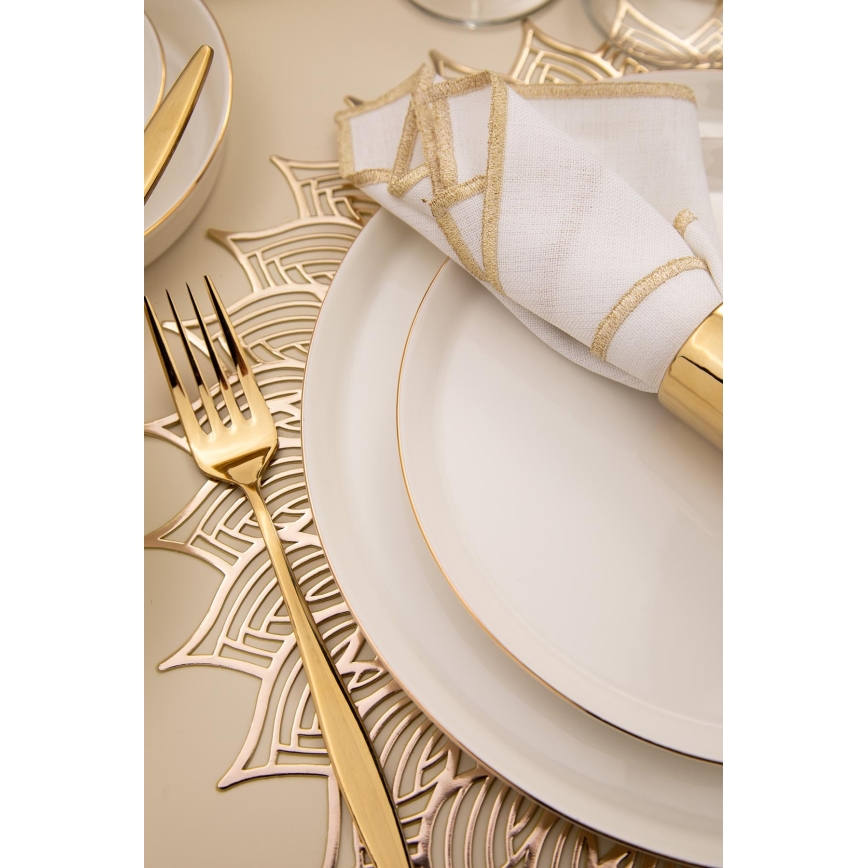 26-dielna jedálenská súprava, biely porcelán so zlatým dekorom