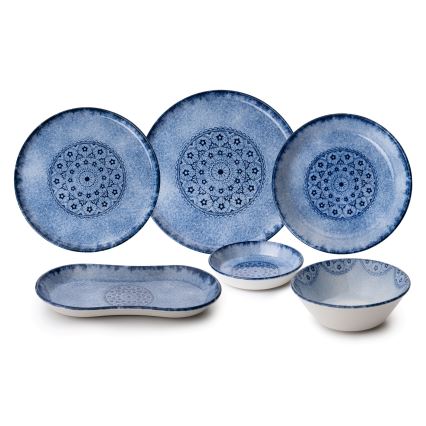 27-dielna jedálenská súprava, modrá, porcelán