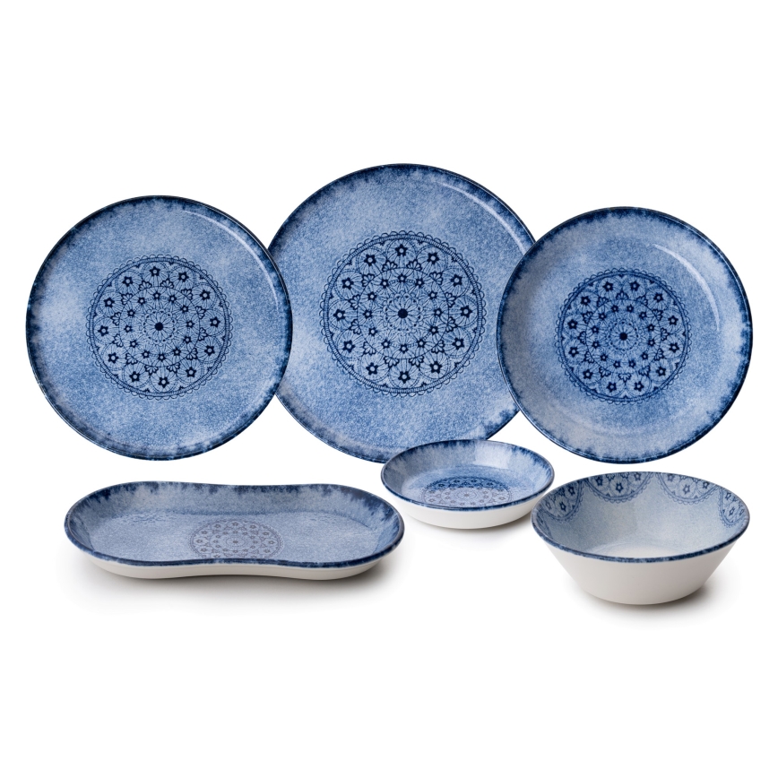 27-dielna jedálenská súprava, modrá, porcelán