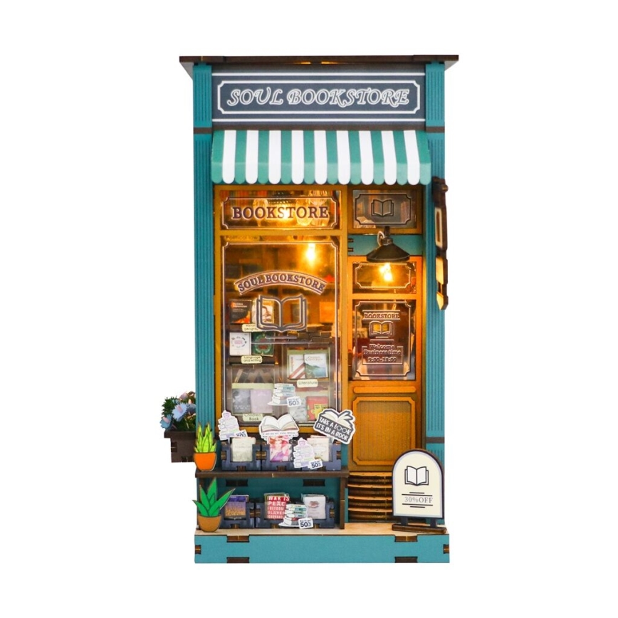 2Kids Toys - 3D skladačka LED Zarážka na knihy Kníhkupectvo duša 2xAAA