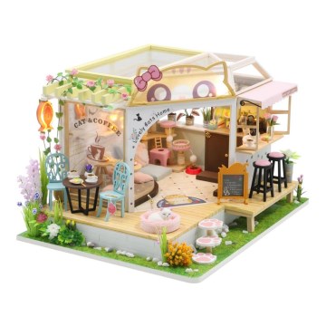 2Kids Toys - Detský domček Mačacia kaviareň so záhradkou 2xAAA