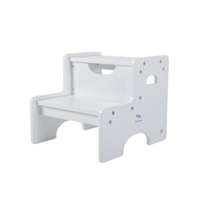 2Kids Toys - Drevená stolička so schodíkom biela