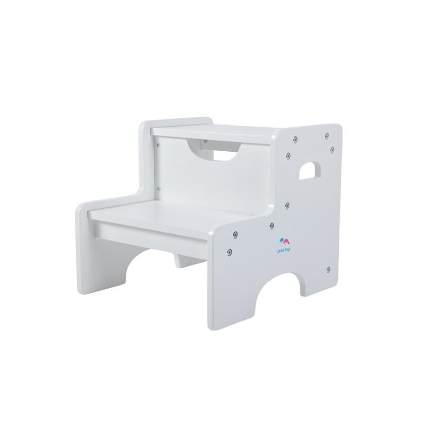 2Kids Toys - Drevená stolička so schodíkom biela