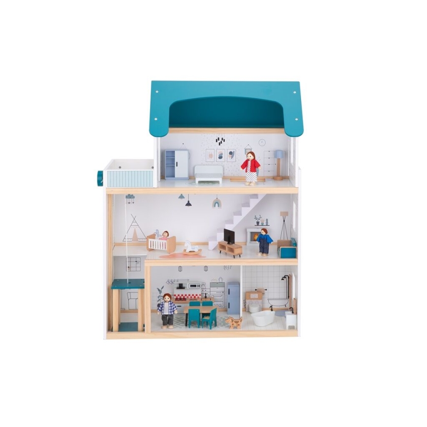 2Kids Toys - Drevený domček pre bábiky Barbora