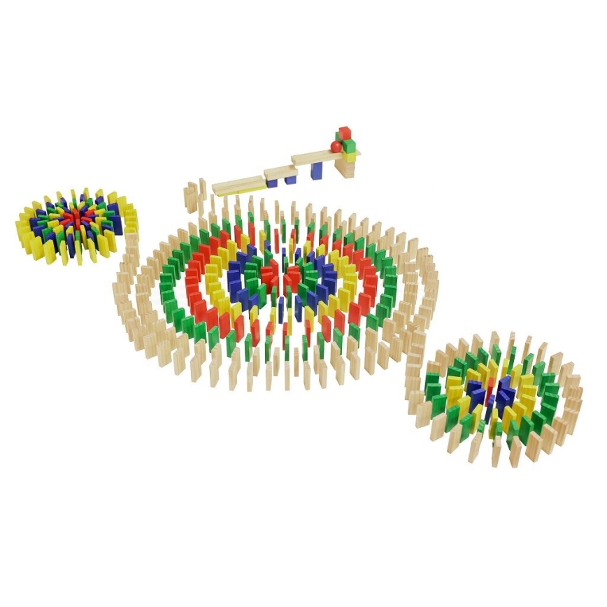 2Kids Toys - Farebné drevené domino 800 ks