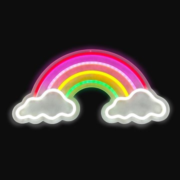 2Kids Toys - LED Neónová nástenná dekorácia LED/5W/USB dúha s mrakmi