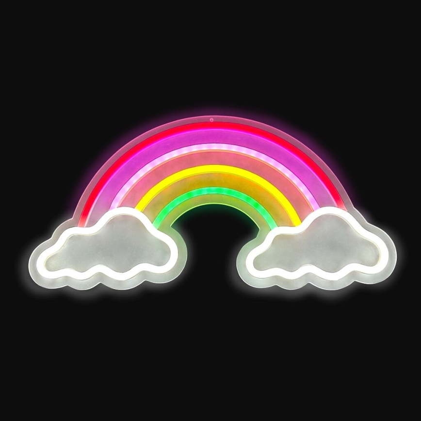2Kids Toys - LED Neónová nástenná dekorácia LED/5W/USB dúha s mrakmi