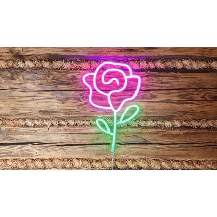 2Kids Toys - LED Neónová nástenná dekorácia LED/5W/USB ruža