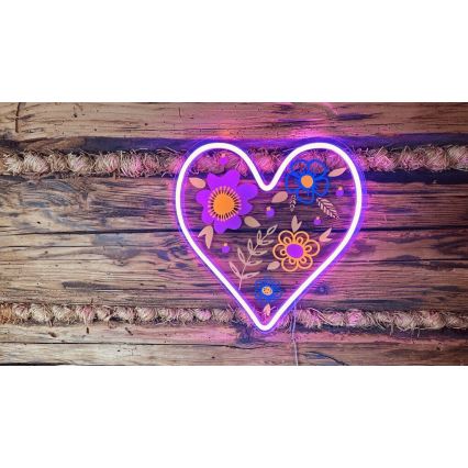 2Kids Toys - LED Neónová nástenná dekorácia LED/5W/USB srdce