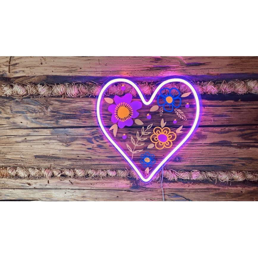 2Kids Toys - LED Neónová nástenná dekorácia LED/5W/USB srdce