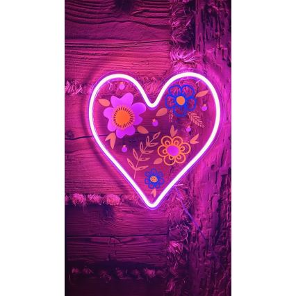 2Kids Toys - LED Neónová nástenná dekorácia LED/5W/USB srdce