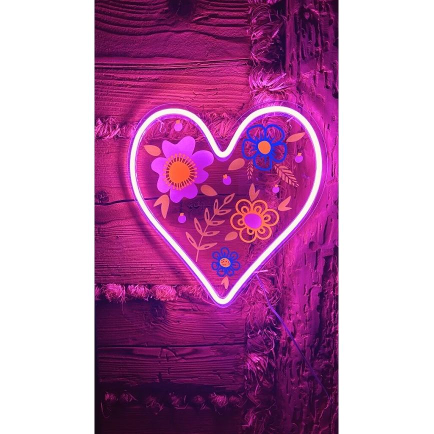 2Kids Toys - LED Neónová nástenná dekorácia LED/5W/USB srdce