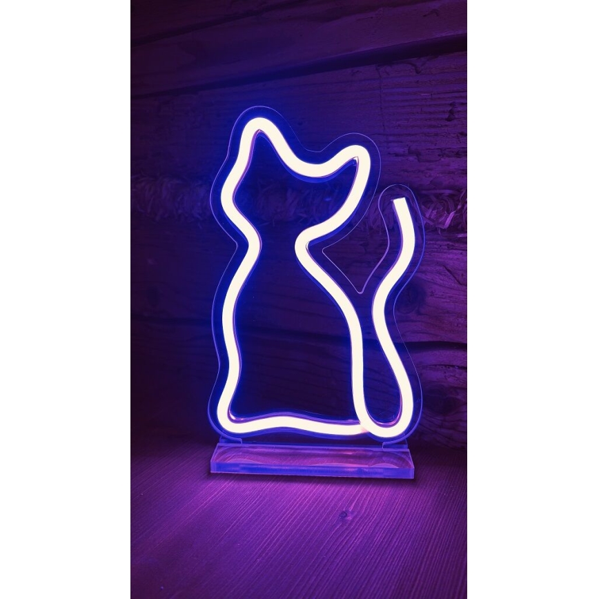 2Kids Toys - LED Neónova stolná dekorácia LED/5W/USB mačka