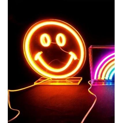 2Kids Toys - LED Neónova stolná dekorácia LED/5W/USB smajlík