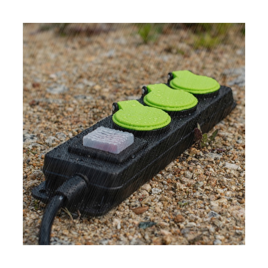 3-zásuvkový predlžovací kábel s vypínačom, 20 m, IP44