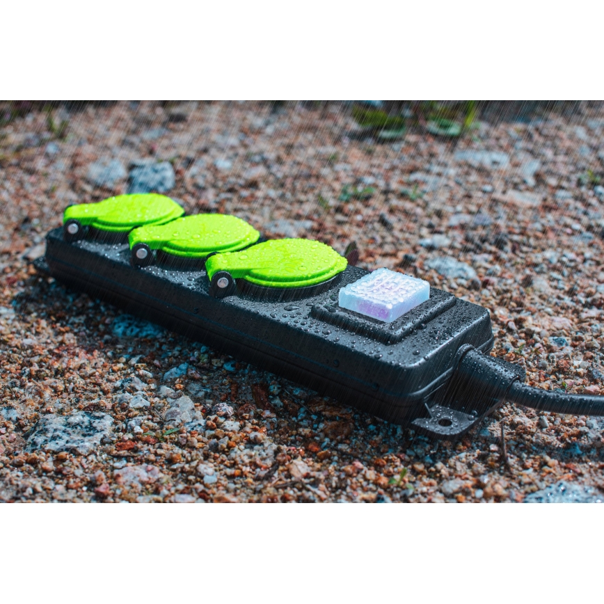 3-zásuvkový predlžovací kábel s vypínačom, 20 m, IP44