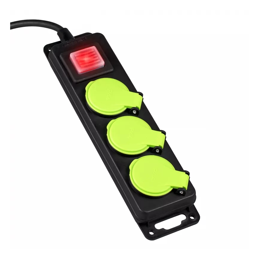 3-zásuvkový predlžovací kábel s vypínačom, 20 m, IP44