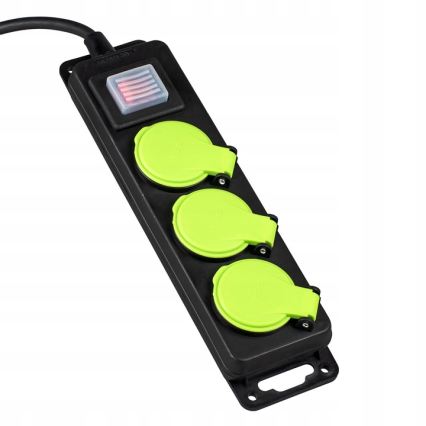 3-zásuvkový predlžovací kábel s vypínačom, 20 m, IP44