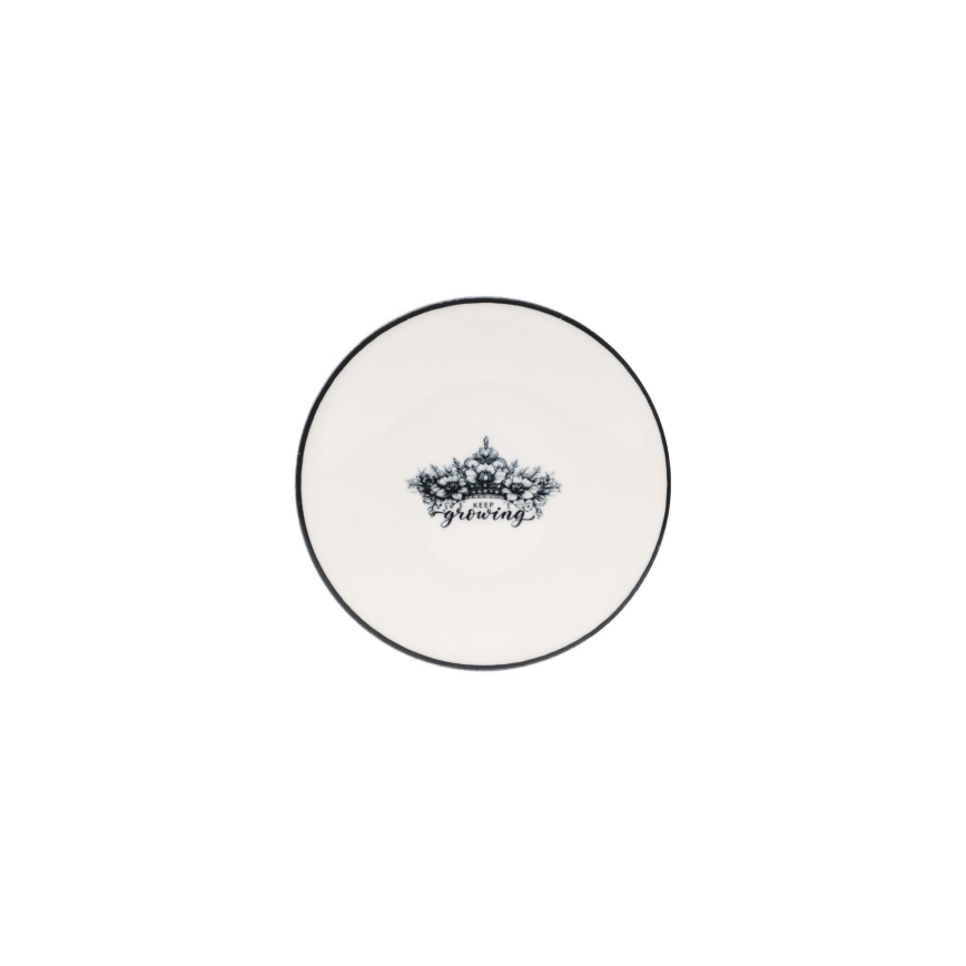 4-dielna jedálenská súprava, čierna/biela, porcelán