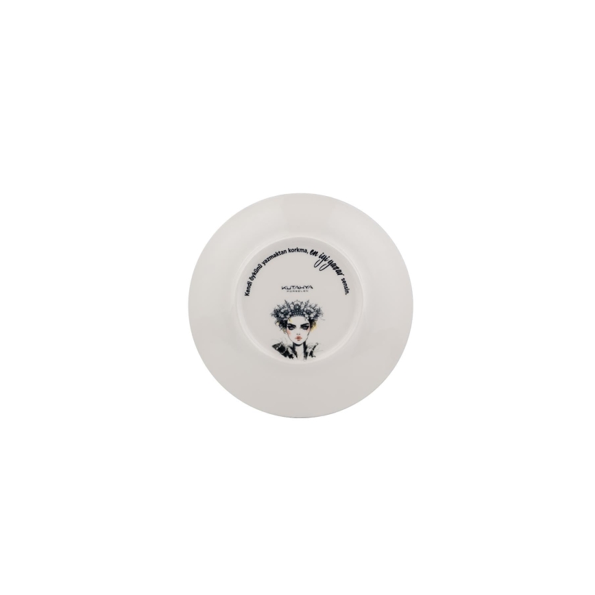 4-dielna jedálenská súprava, čierna/biela, porcelán