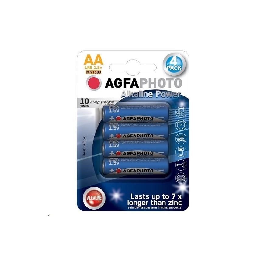 4 ks Alkalická batéria AA 1,5V