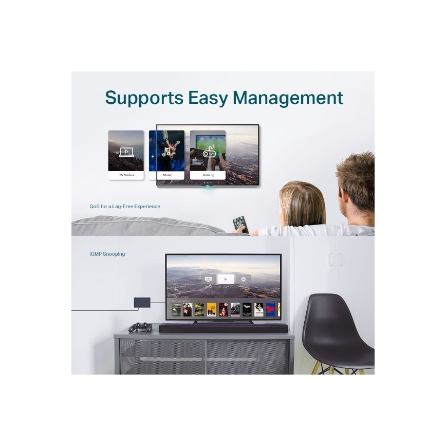 5-portový gigabitový Easy Smart sieťový prepínač