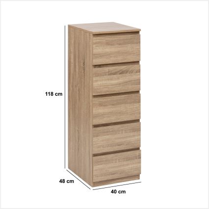 5five - Komoda HEIM 40x118x48 cm hnedá