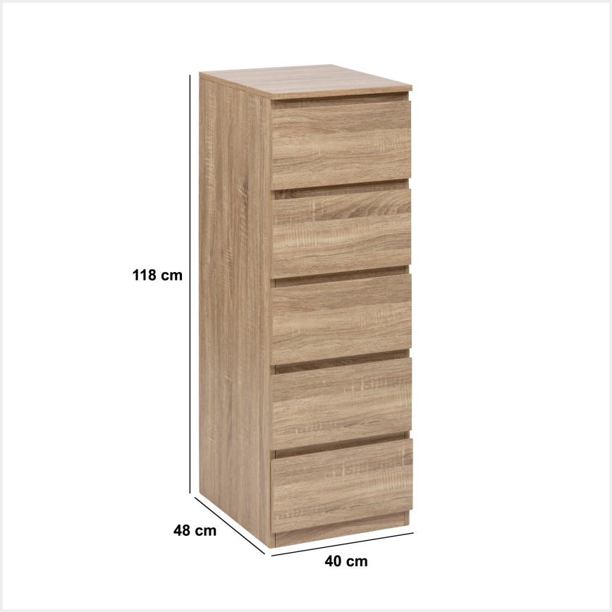 5five - Komoda HEIM 40x118x48 cm hnedá