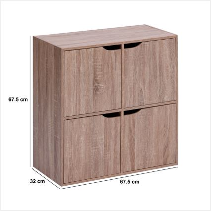 5five - Komoda TIDY 68x68x32 cm hnedá