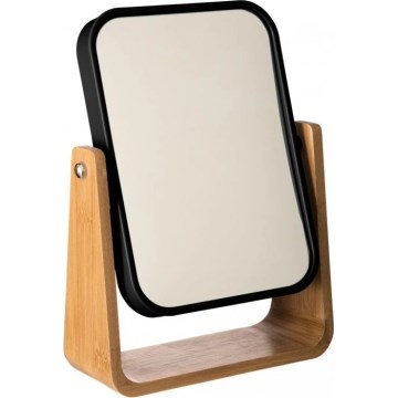 5five - Kozmetické zrkadlo NATUREO 21,8x16 cm bambus/čierna