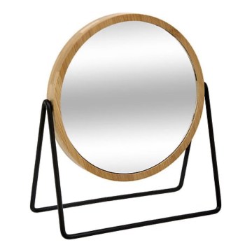 5five - Kozmetické zrkadlo SWING 20,5x17,5 cm bambusové, okrúhle