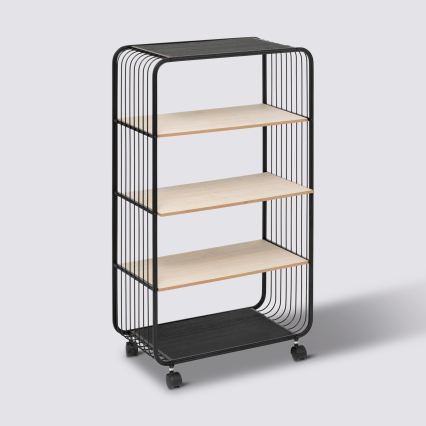 5five - Servírovací stolík/mobilná polica COLGE 97x55 cm čierna/béžová
