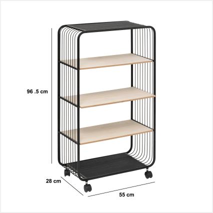 5five - Servírovací stolík/mobilná polica COLGE 97x55 cm čierna/béžová