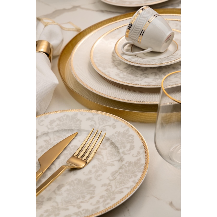 68-dielna jedálenská súprava v pestrofarebnom prevedení z kostného porcelánu