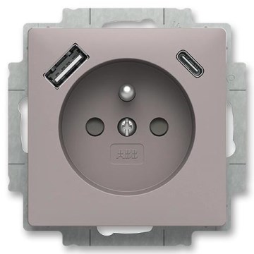 ABB 5569T-A32357 244 - Domáca zásuvka bez rámčeka ZONI 250V 1xUSB A+C béžovo-sivá