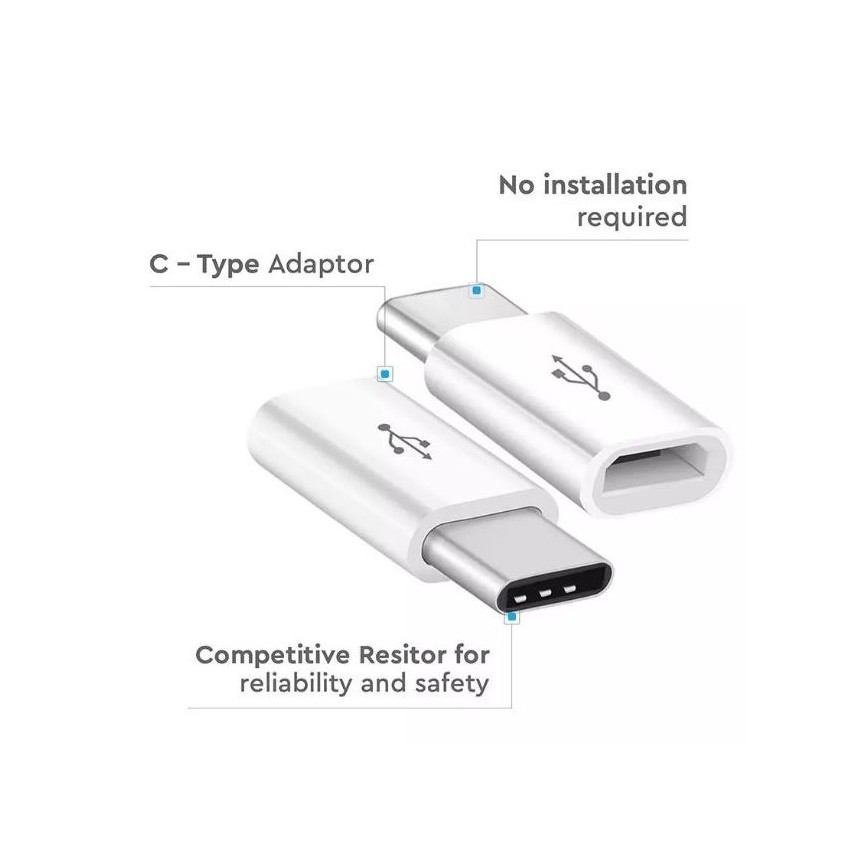 Adaptér Micro USB na USB-C biela