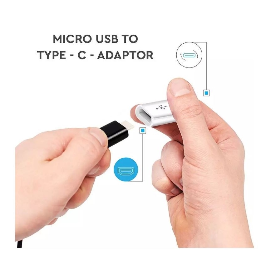 Adaptér Micro USB na USB-C biela