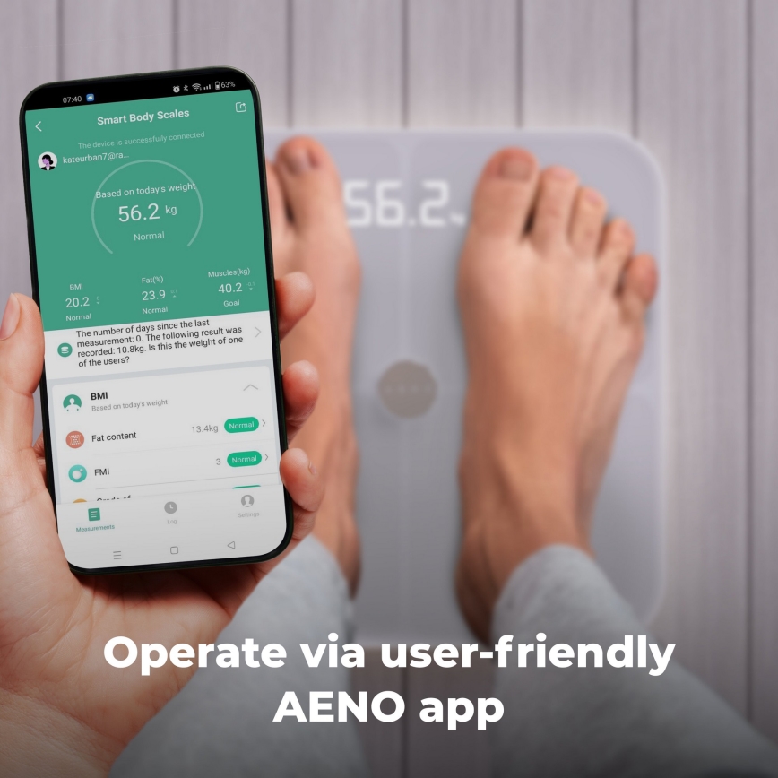 AENO - Inteligentná osobná váha 3xAAA