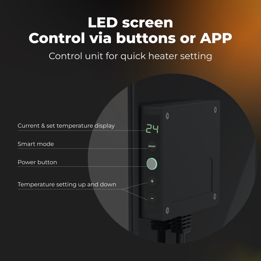 AENO - Inteligentný elektrický infračervený panel 500W časovač/termostat Wi-Fi biela