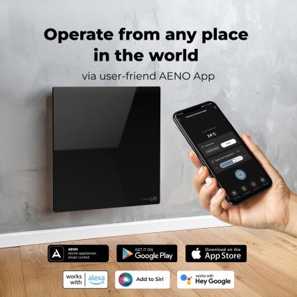 AENO - Inteligentný elektrický infračervený panel 500W časovač/termostat Wi-Fi biela