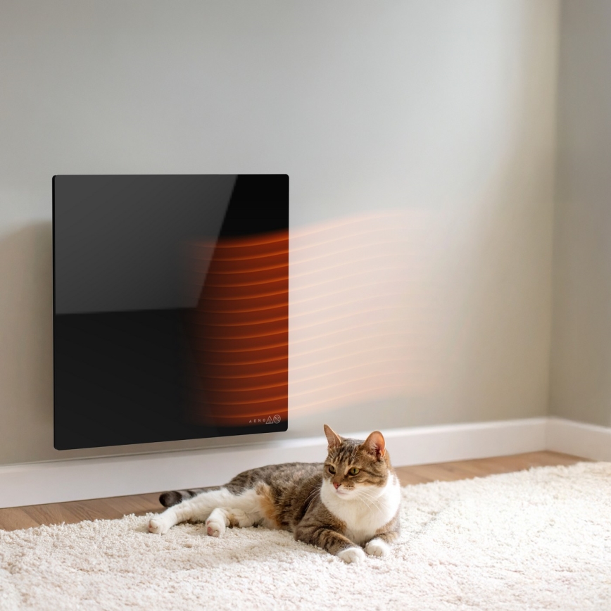 AENO - Inteligentný elektrický infračervený panel 500W časovač/termostat Wi-Fi čierna