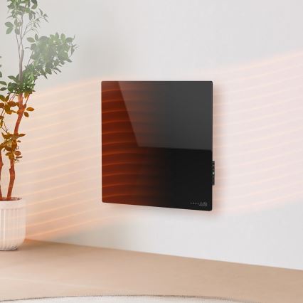 AENO - Inteligentný elektrický infračervený panel 500W časovač/termostat Wi-Fi čierna