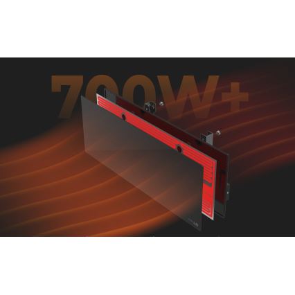 AENO - Inteligentný elektrický infrapanel 700W časovač/termostat IP44 Wi-fi čierna