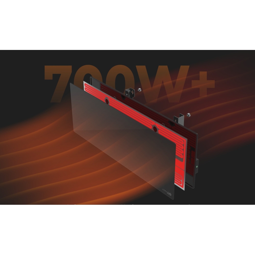 AENO - Inteligentný elektrický infrapanel 700W časovač/termostat IP44 Wi-fi čierna