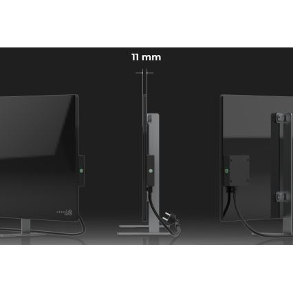 AENO - Inteligentný elektrický infrapanel 700W časovač/termostat IP44 Wi-fi čierna