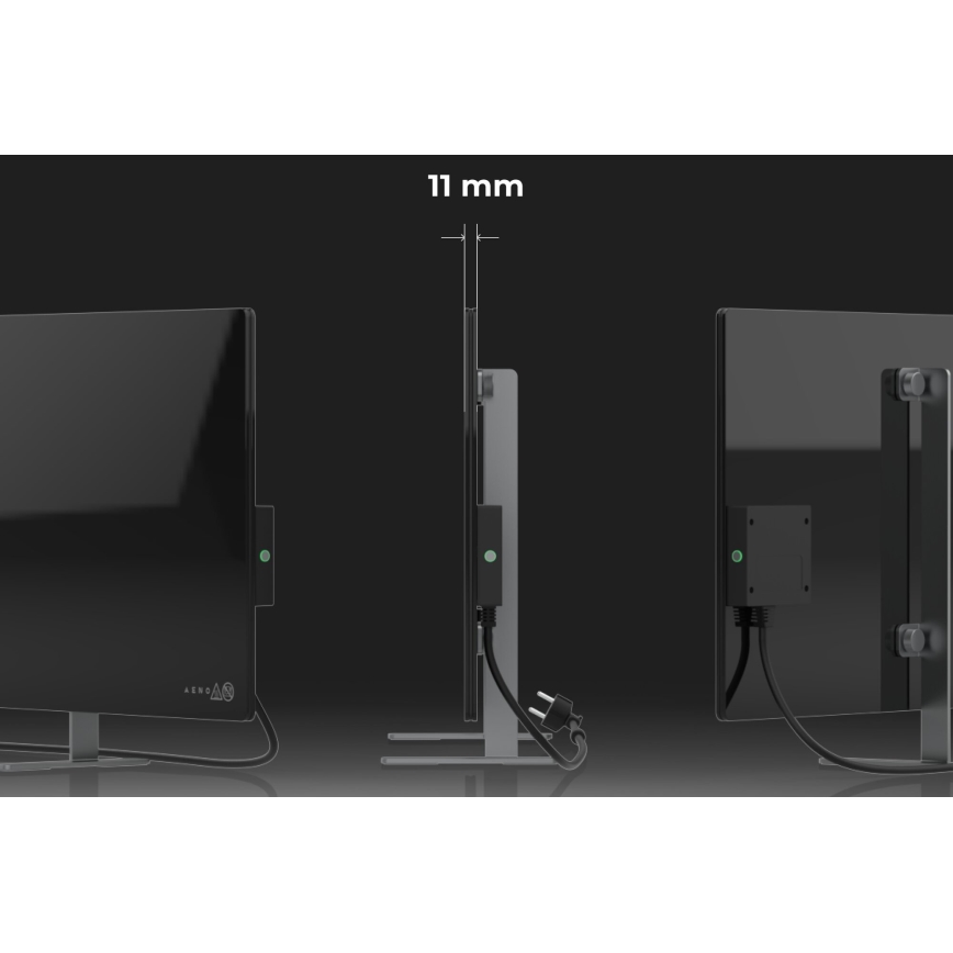 AENO - Inteligentný elektrický infrapanel 700W časovač/termostat IP44 Wi-fi čierna