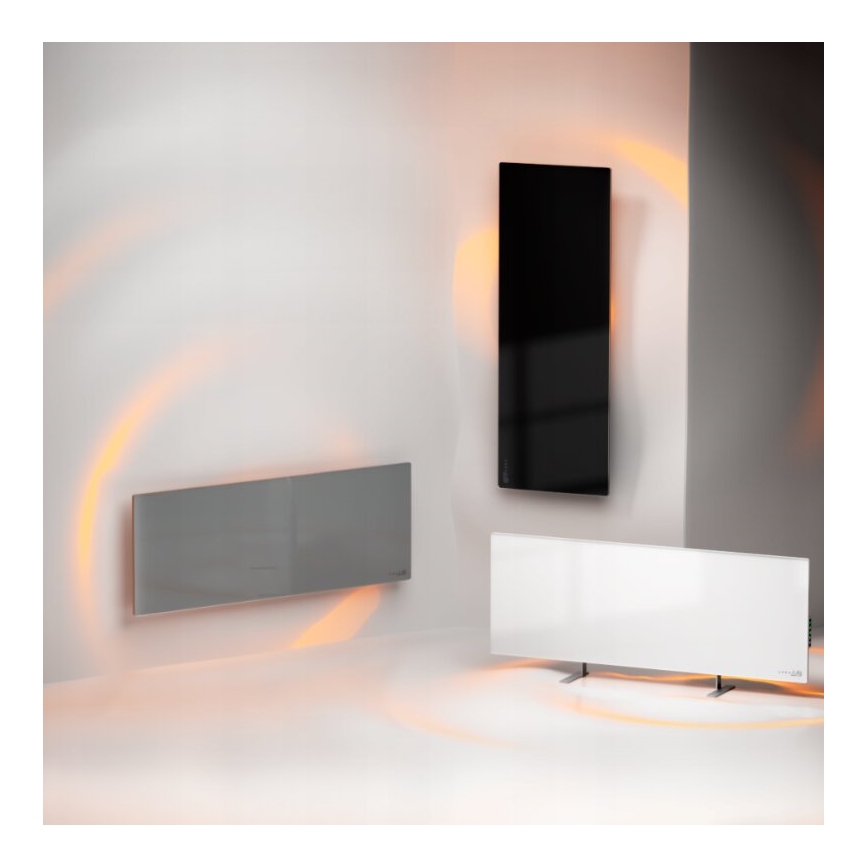 AENO - Inteligentný elektrický infrapanel s LED displejom 700W časovač/termostat IP44 Wi-fi biela