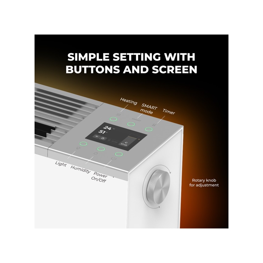 AENO - Inteligentný elektrický priamotop/konvektor 1000/2000 W biely