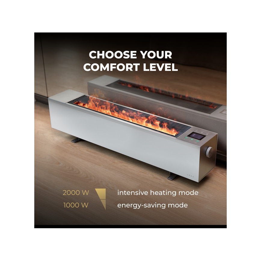 AENO - Inteligentný elektrický priamotop/konvektor 1000/2000W biela